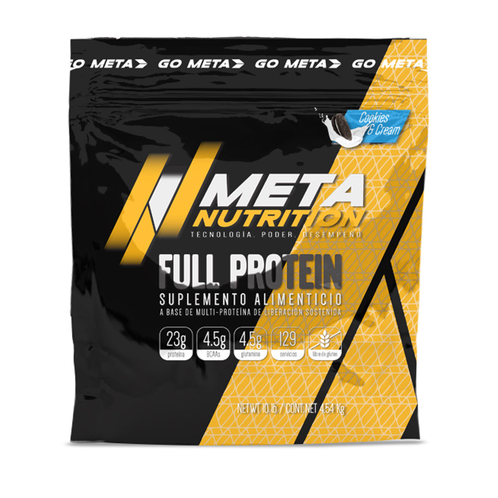 Full Protein 10lb Meta Nutrition | Proteína Multi Fuente | 129 Servicios | 4.5 Meses