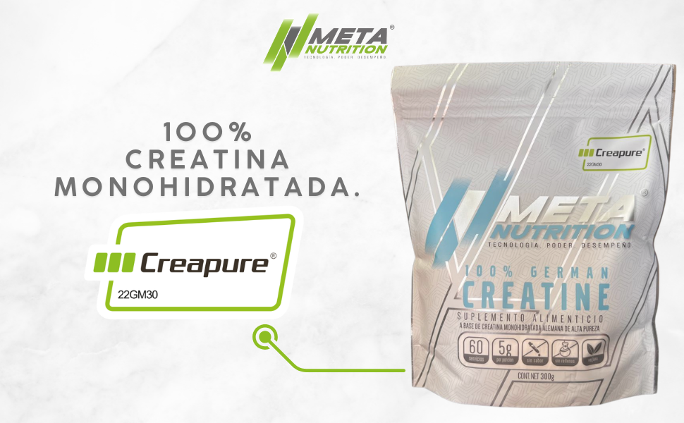 100% German Creatine Creapure® | Pureza Certificada | 60 Servicios