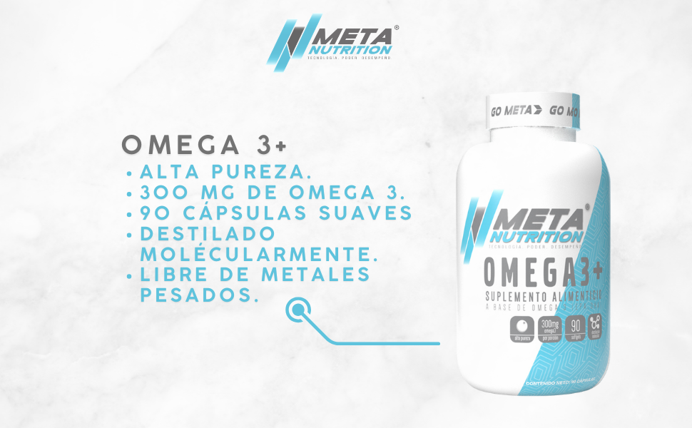 Omega 3+ | Alta Pureza EPA y DHA | 90 Softgels | Destilación Molecular
