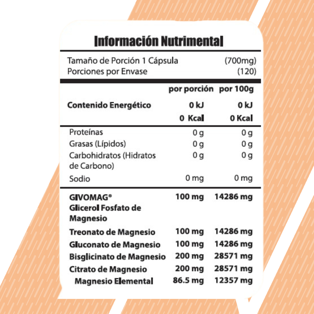 Magnesium Complex-5 Meta Nutrition |Complejo de 5 Mg, 120 Caps.