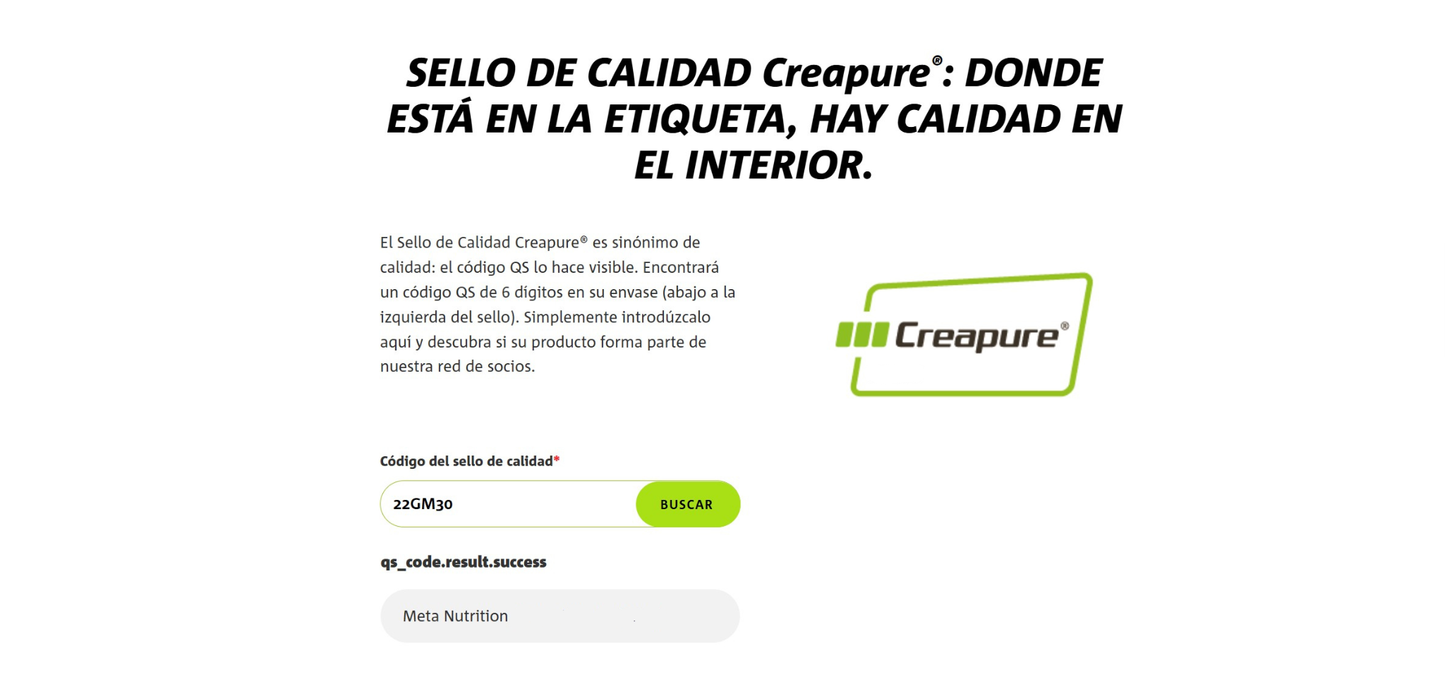 100% German Creatine Creapure® | Meta Nutrition | Pureza Certificada | 150 Servicios