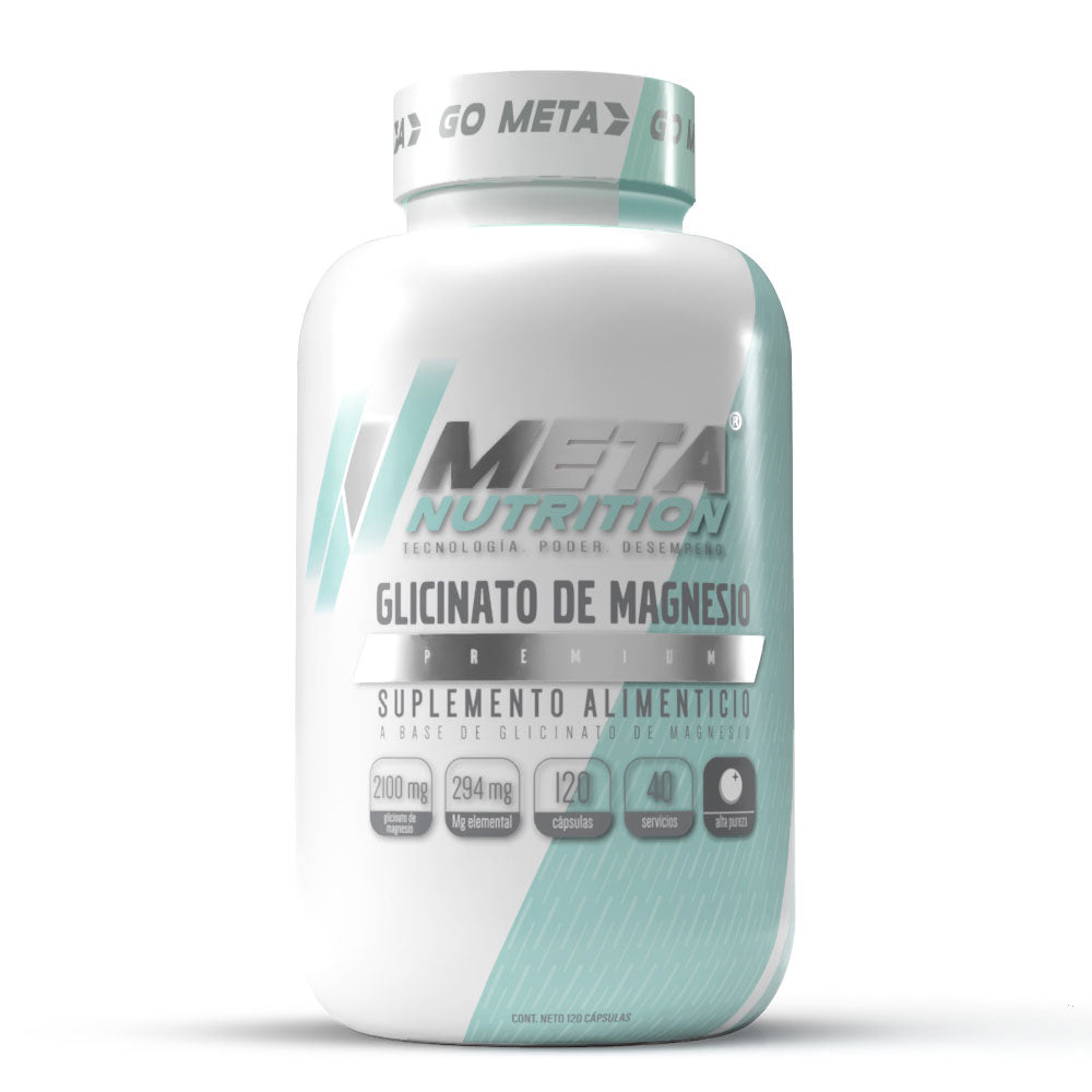 Bisglicinato de Magnesio Premium Meta Nutrition | 120 Caps, 40 servicios.
