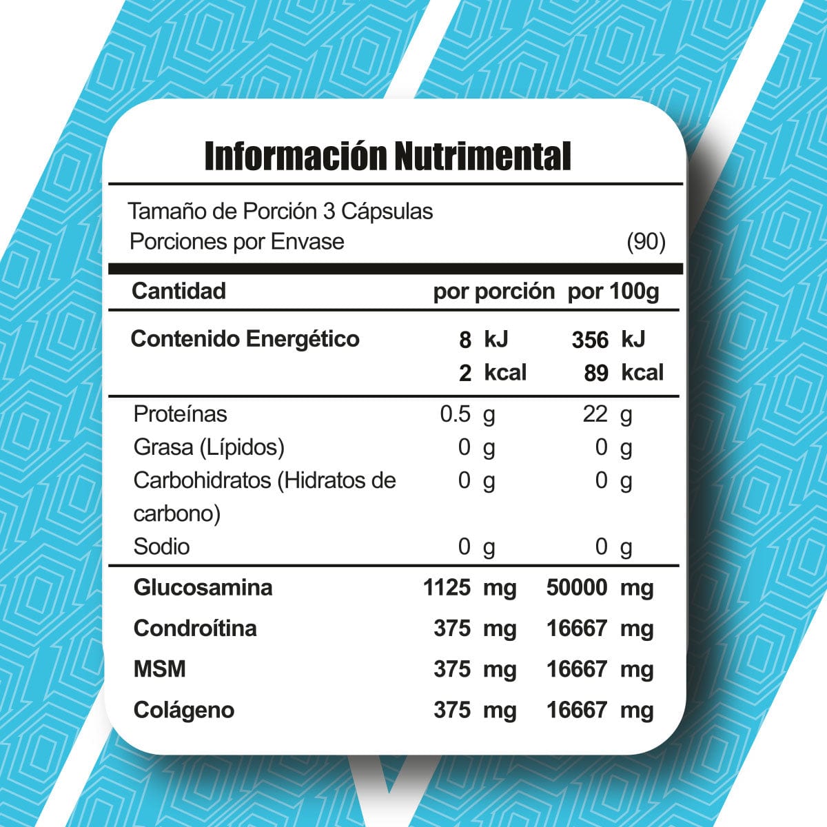 Elastimax Meta Nutrition | Glucosamina + Condroitina + MSM + Colágeno | 90 Cápsulas | 30 Servicios