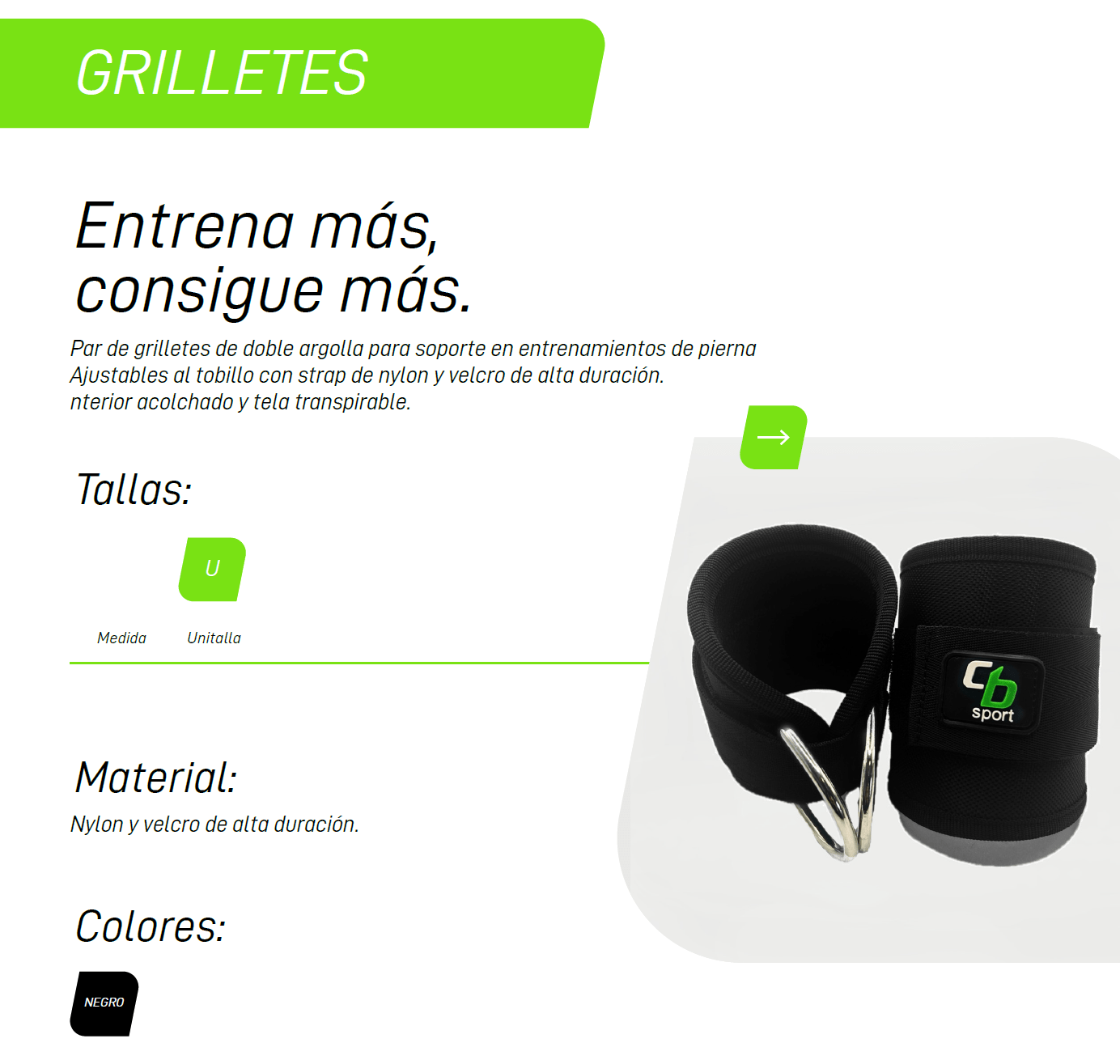 Grilletes de doble argolla | CB SPORT.