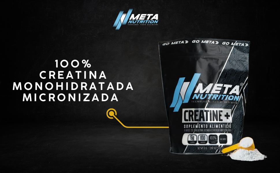 Creatine+ Meta Nutrition | Creatina Monohidratada Micronizada 500g | 100 Servicios