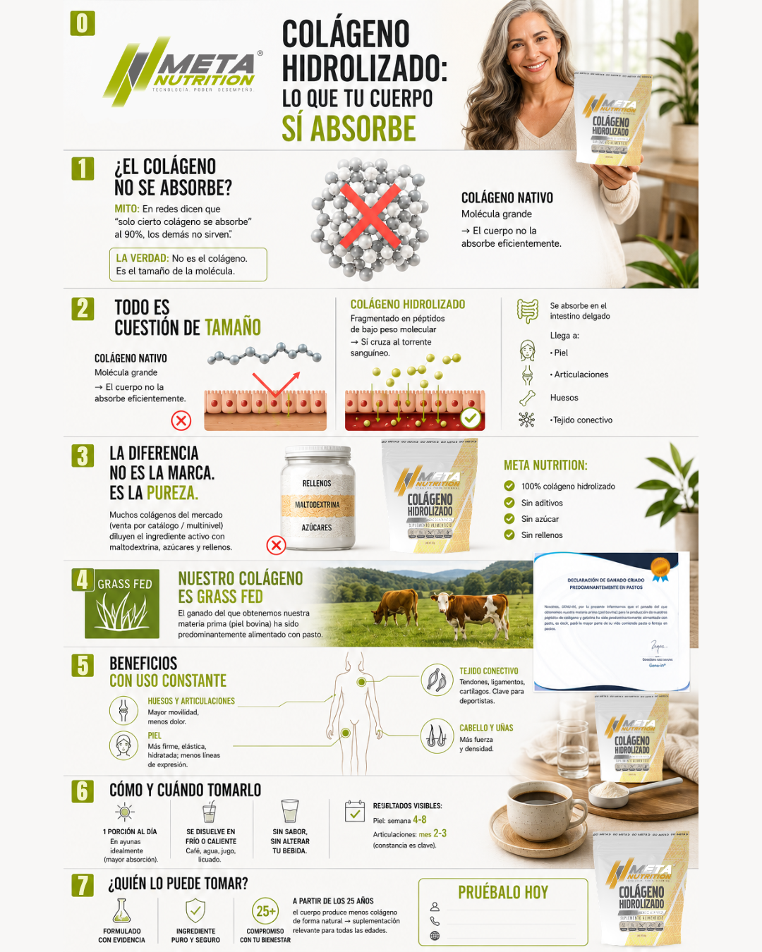 Colágeno Hidrolizado Puro | Alta Absorción Real|50 Servicios