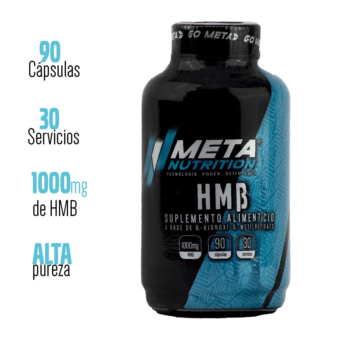Meta Nutrition HMB, 90 Cápsulas, 30 Servicios.