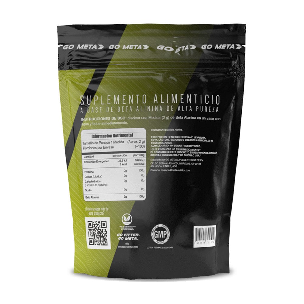 Beta Alanina Meta Nutrition de Alta Pureza 100 servicios