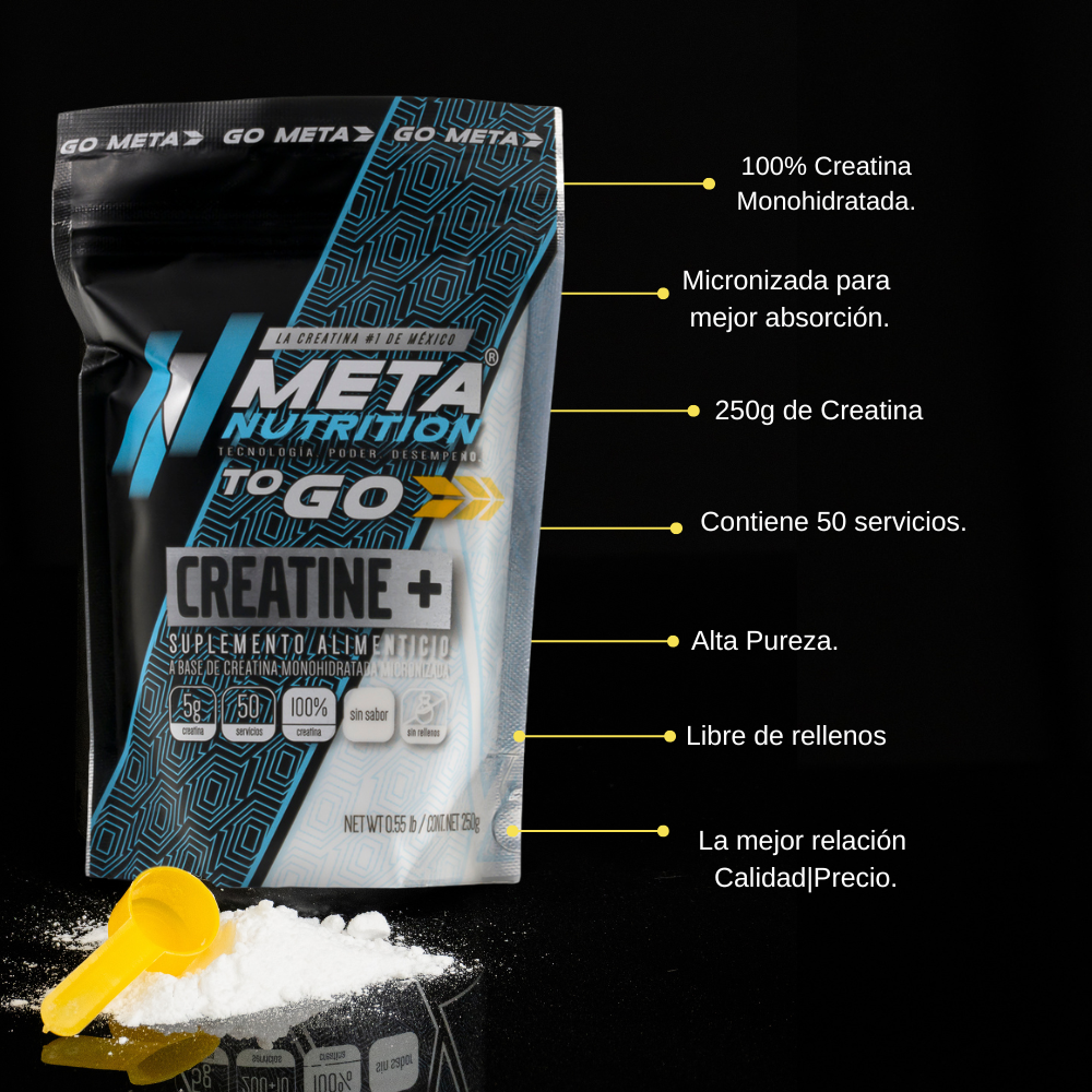Creatine+ To Go | Creatina Monohidratada Micronizada| 50 Servicios.