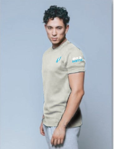 Playera Meta Slim Fit Color Crema.