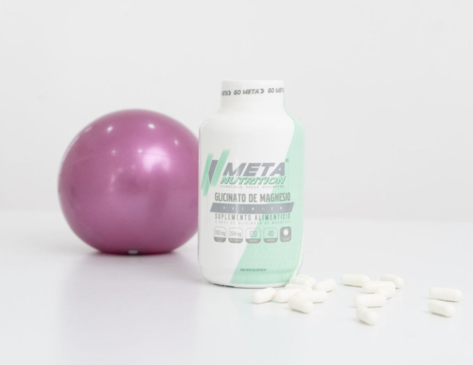 Bisglicinato de Magnesio Premium Meta Nutrition | 120 Caps, 40 servicios.
