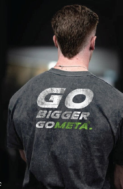 Playera Go Bigger Oversize 100% algodón Negra Mineral Wash