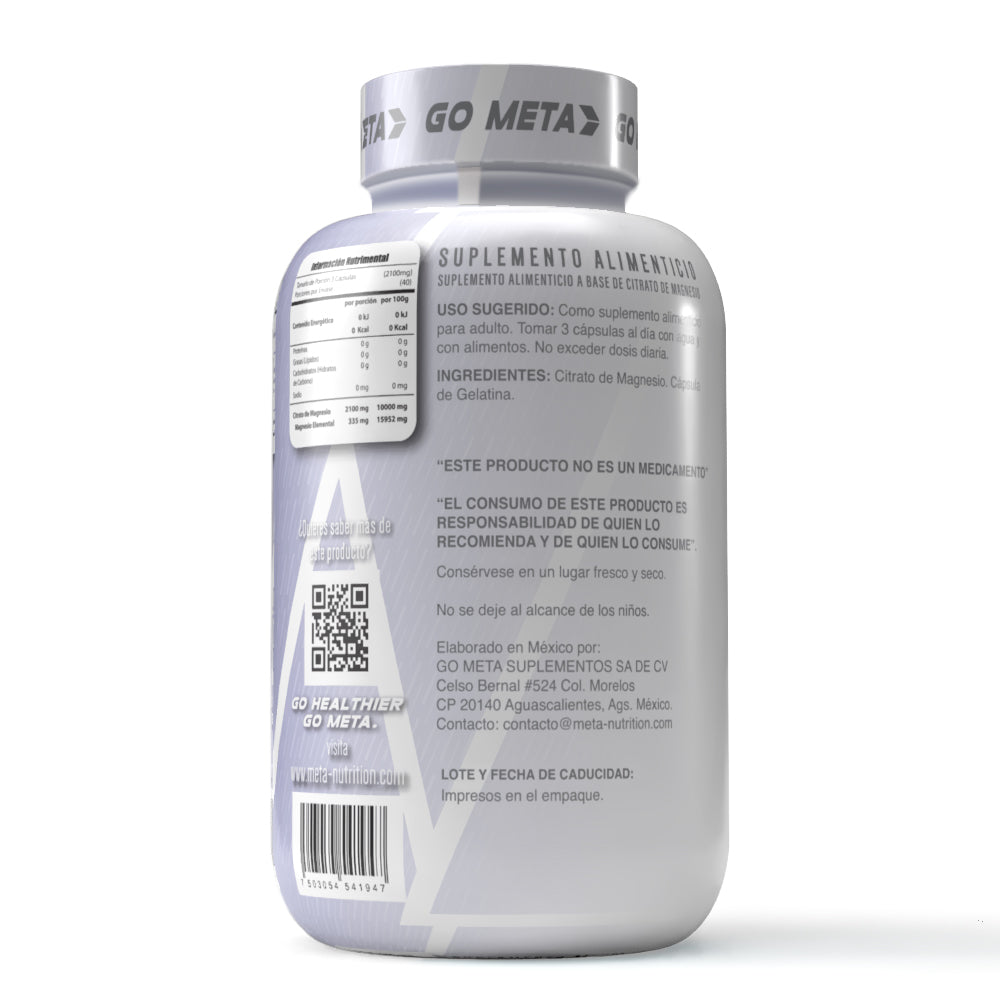 Citrato de Magnesio Premium, 120 caps, 40 servicios