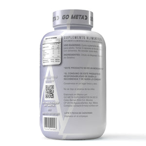 Citrato de Magnesio Premium, 120 caps, 40 servicios