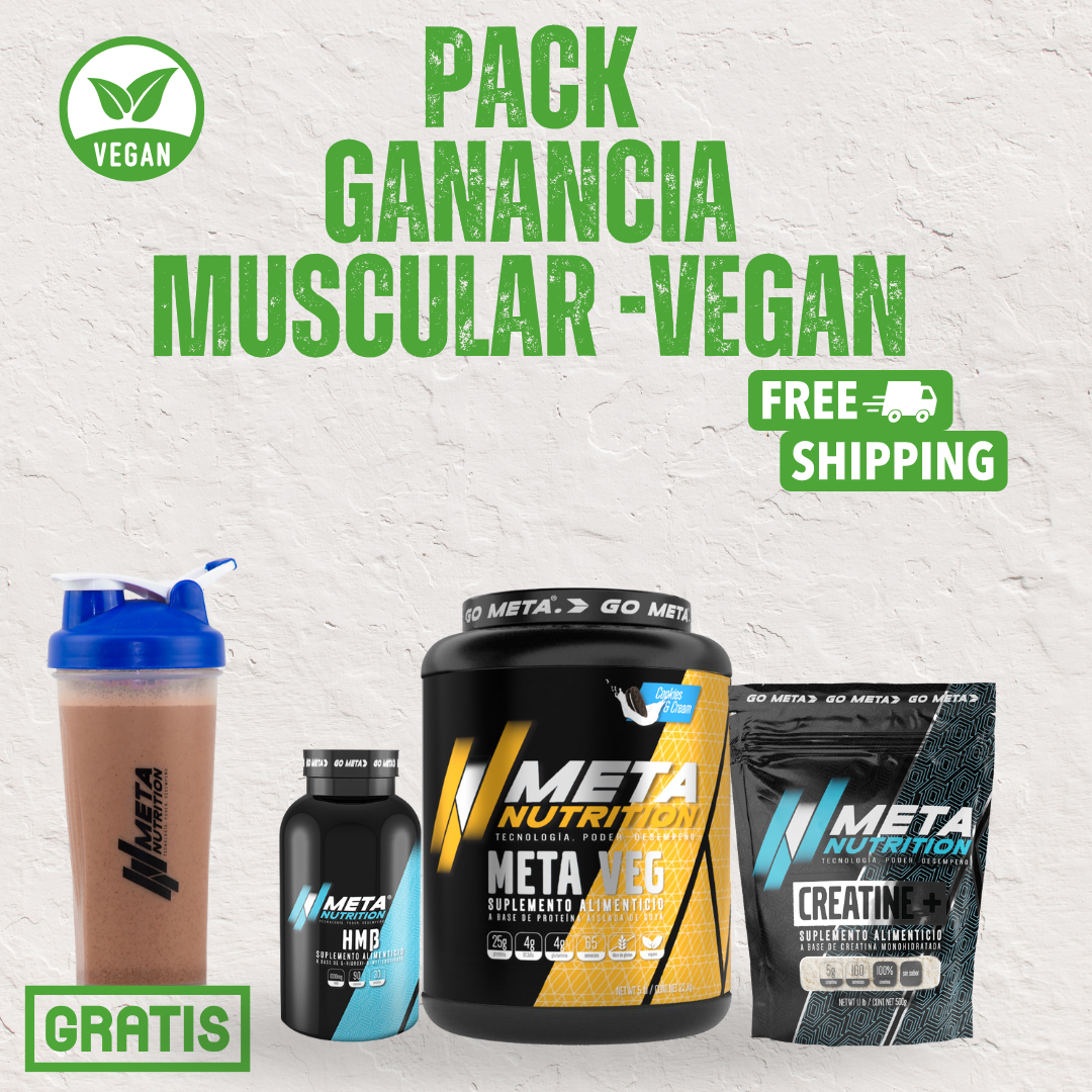 PACK - GANANCIA MUSCULAR VEGAN Shaker GRATIS.