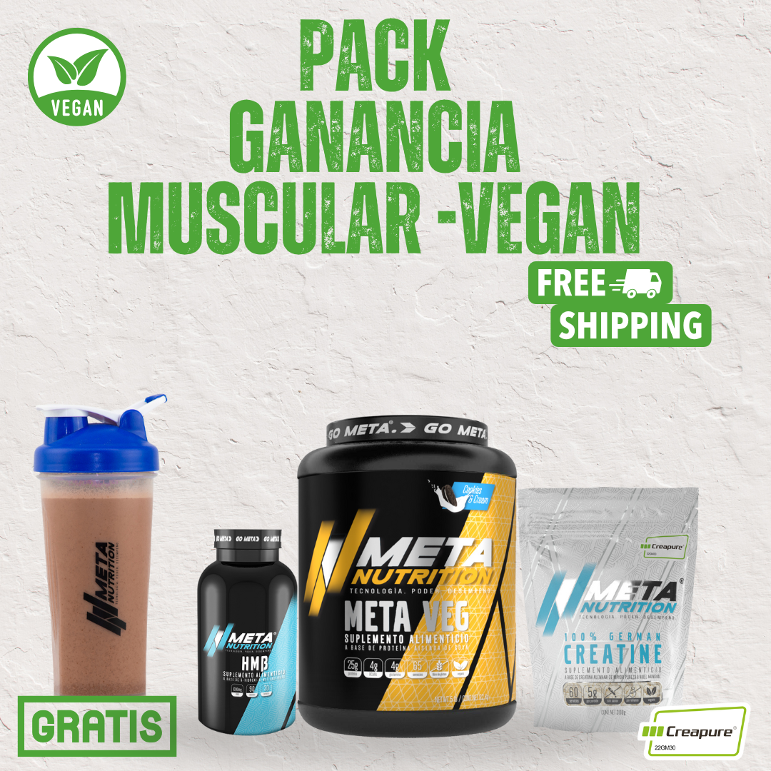PACK - GANANCIA MUSCULAR VEGAN Shaker GRATIS.