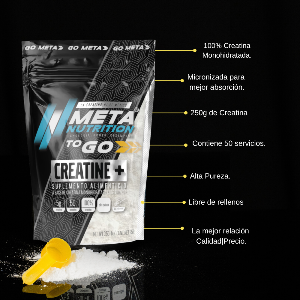 NUEVO! Creatine+ To Go | Creatina Monohidratada Micronizada| 50 Servicios.