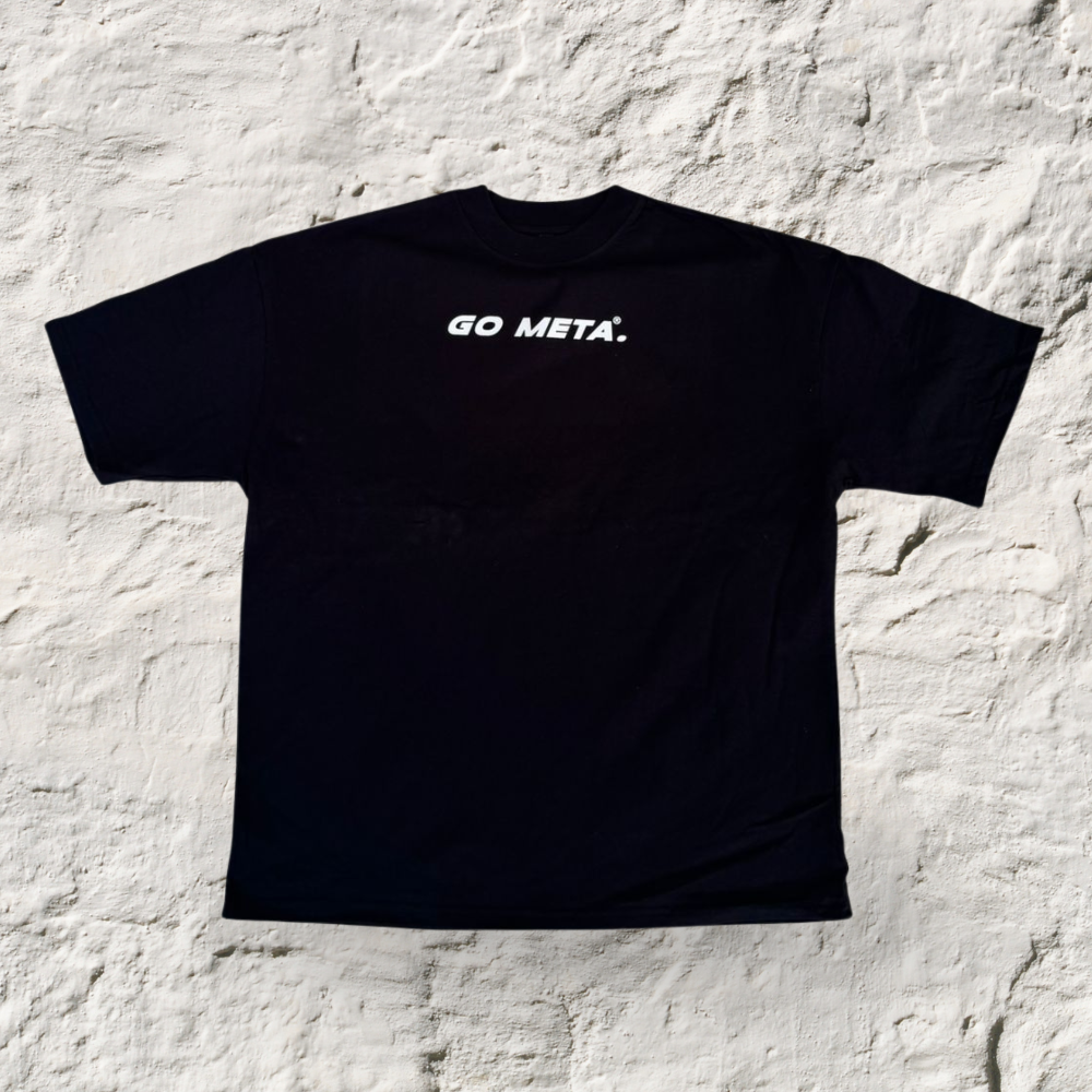 Playera Go Meta Oversize 100% algodón Negra