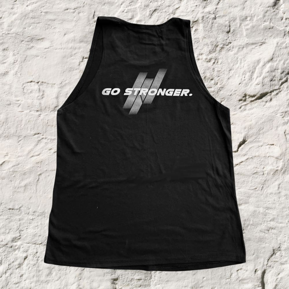 Playera Sin Mangas Negra #Gostronger