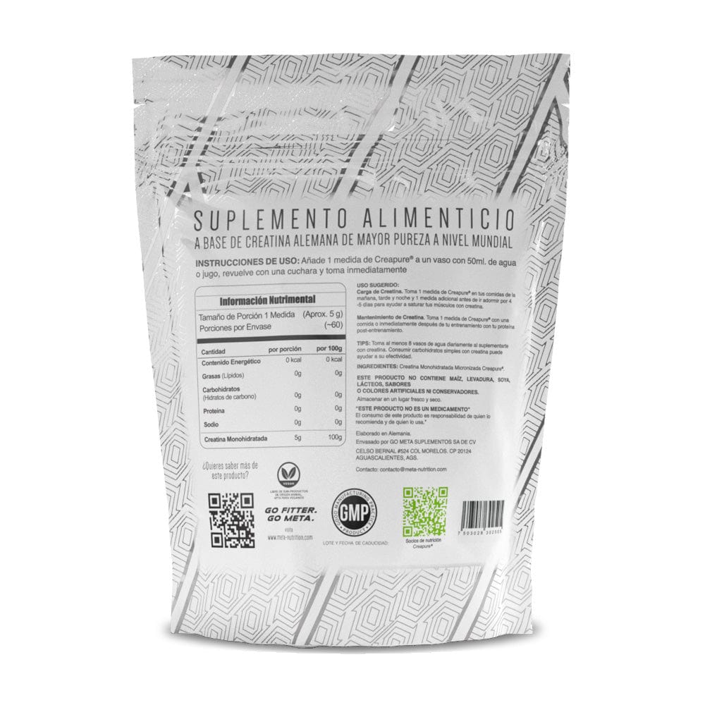 100% German Creatine Meta Nutrition- Made of Creapure®, 60 servicios.