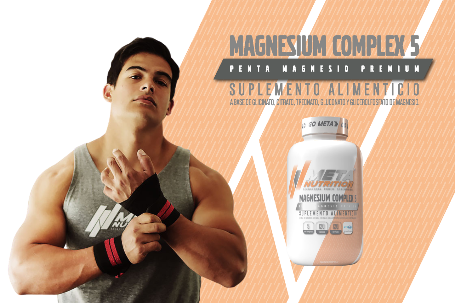 Magnesium Complex-5 Meta Nutrition |Complejo de 5 Mg, 120 Caps.