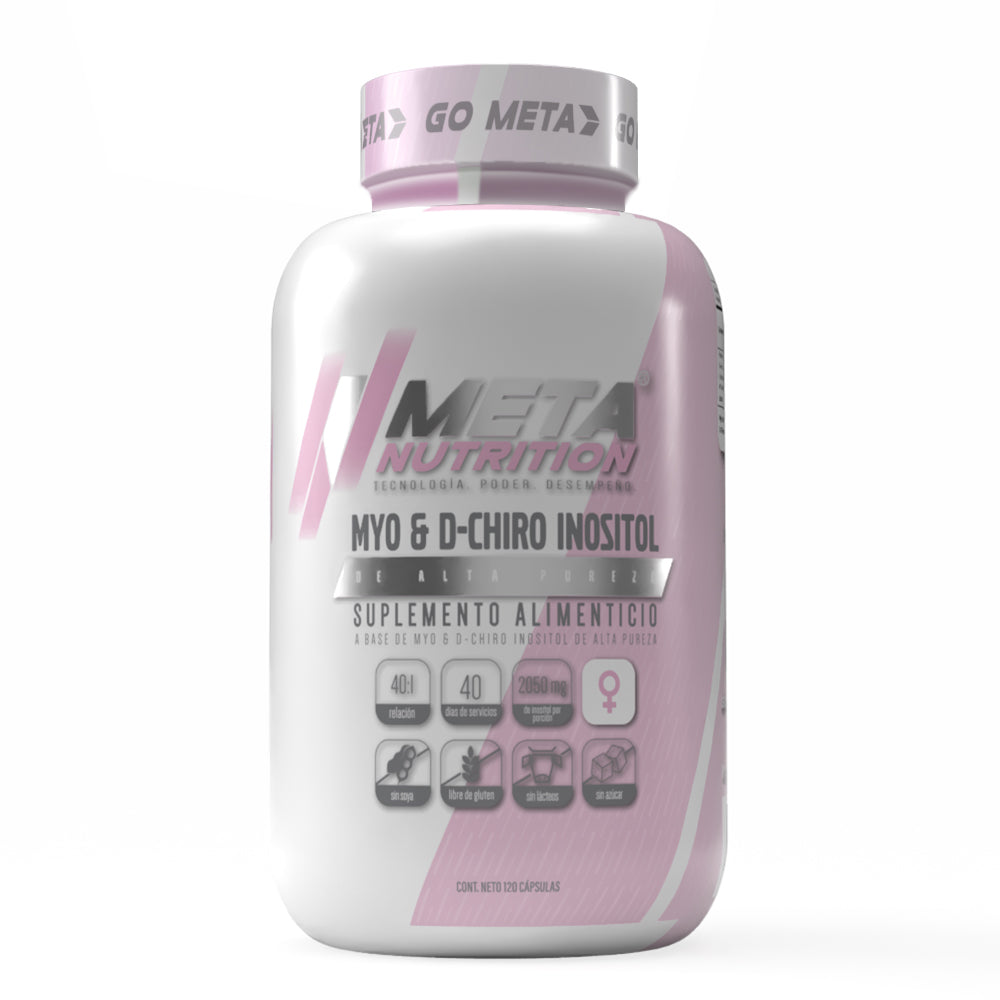 Myo & D-Chiro Inositol Meta Nutrition | ratio 40:01, 120 caps, 40 días.