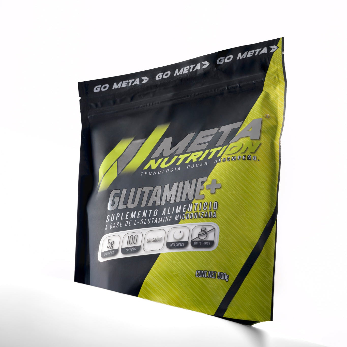 Glutamine+ De Alta Pureza 500g, 100 servicios.
