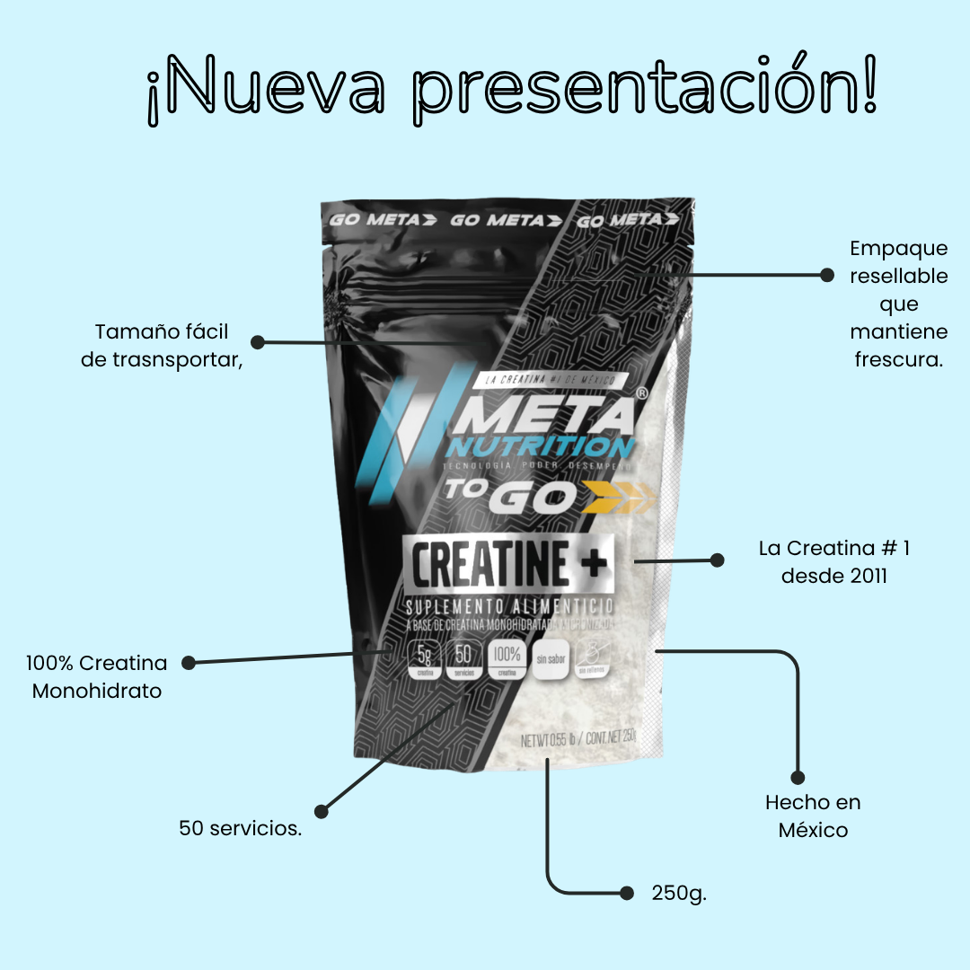 Creatine+ To Go | Creatina Monohidratada Micronizada| 50 Servicios.