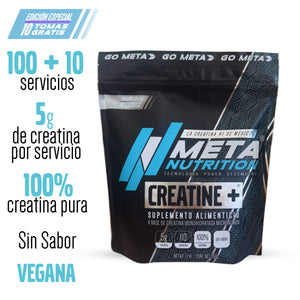 Creatine+ Meta Nutrition,  100 servicios + 10 GRATIS