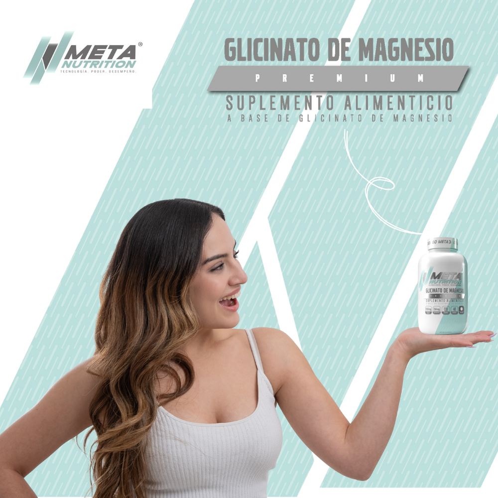 Glicinato de Magnesio Premium, 120 Caps, 40 servicios.