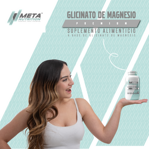 Glicinato de Magnesio Premium, 120 Caps, 40 servicios.