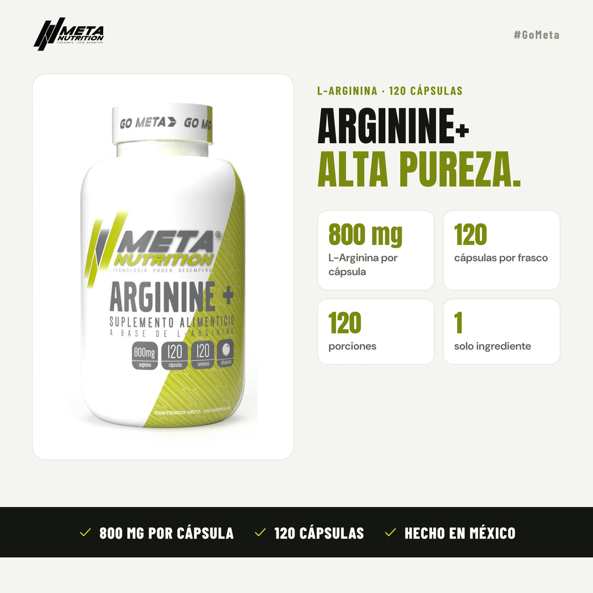Arginine+ | L-Arginina 120 cápsulas.