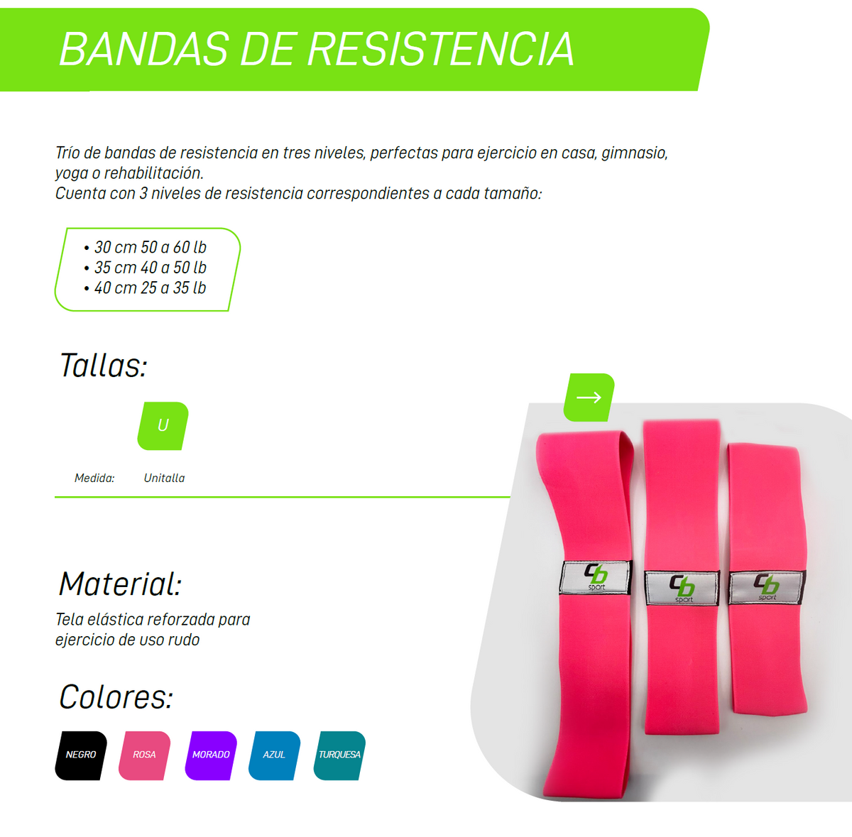 Bandas de Resistencia para entrenamiento de pierna  | CB SPORT.
