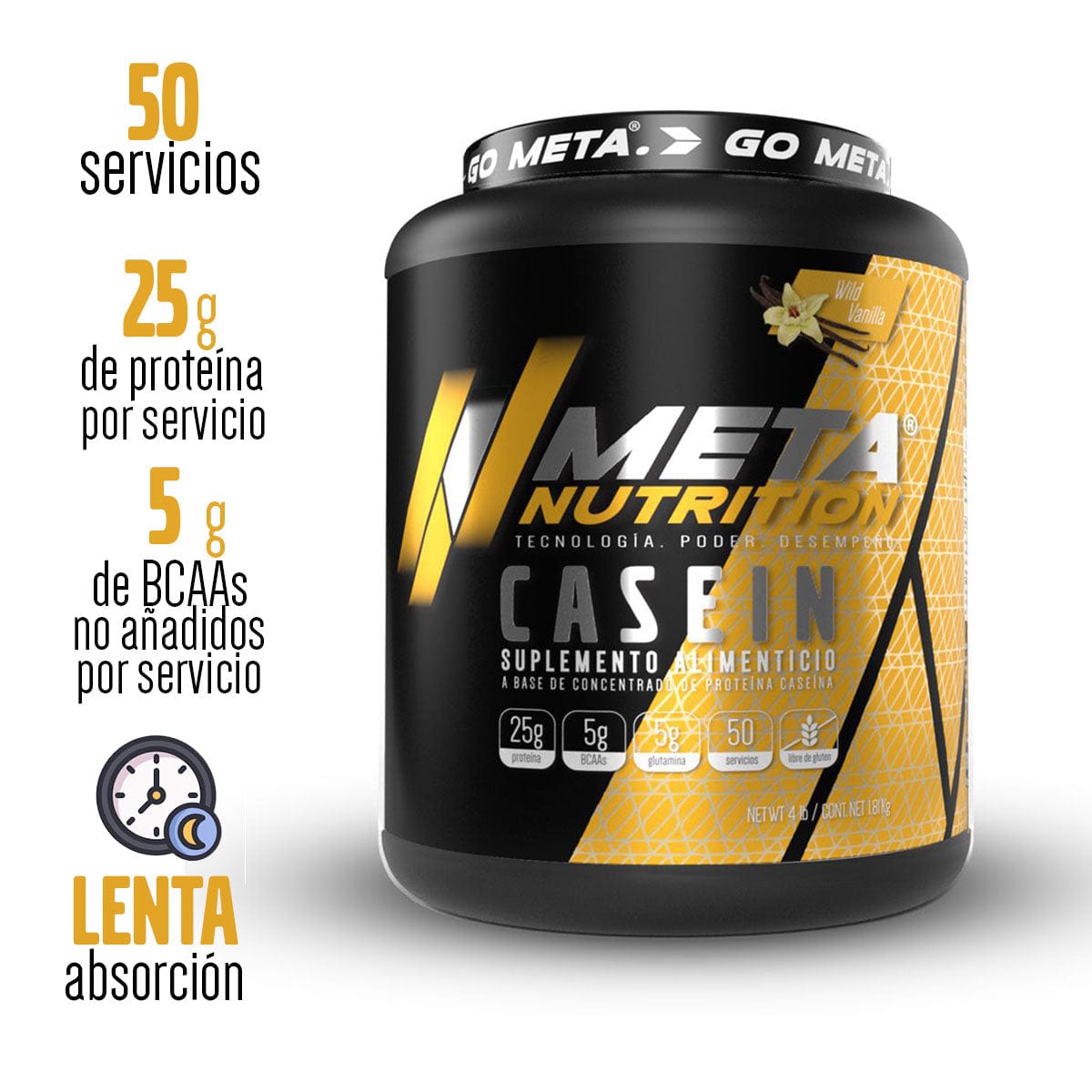 Casein Protein 4lb, 50 servicios.