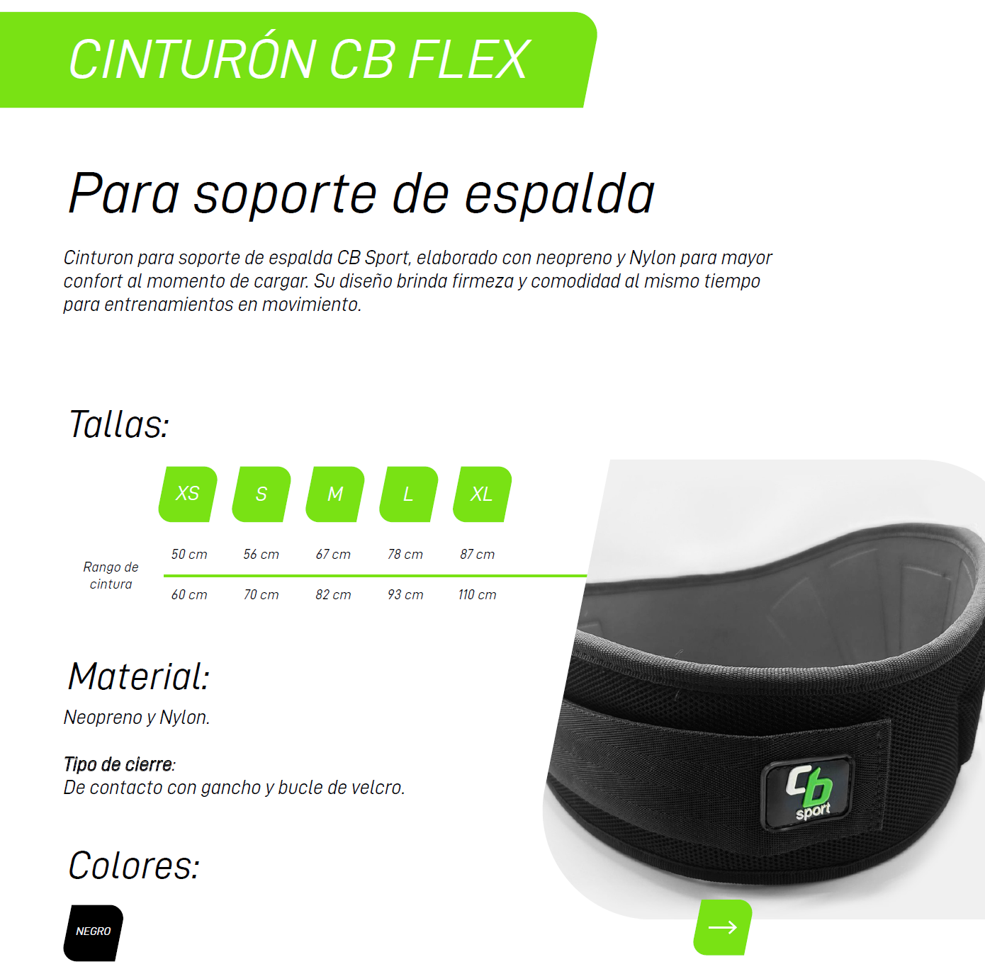 Cinturón de Entrenamiento CB-Flex  | CB SPORT.
