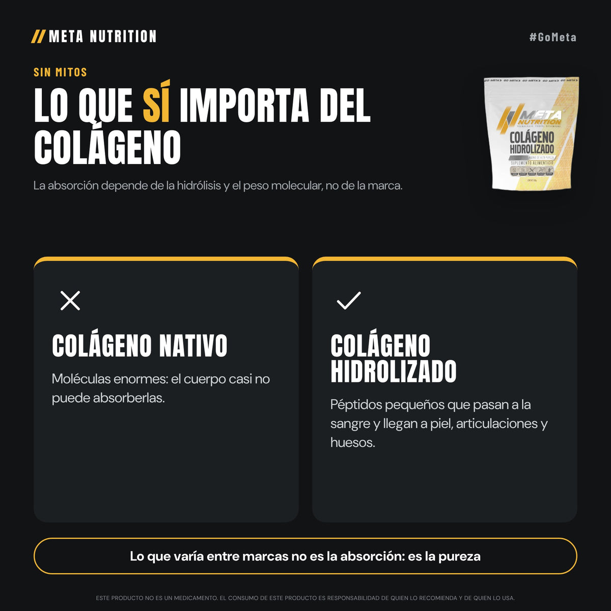 Colágeno 100% Puro Grass Fed | 10 g de Péptidos por Porción