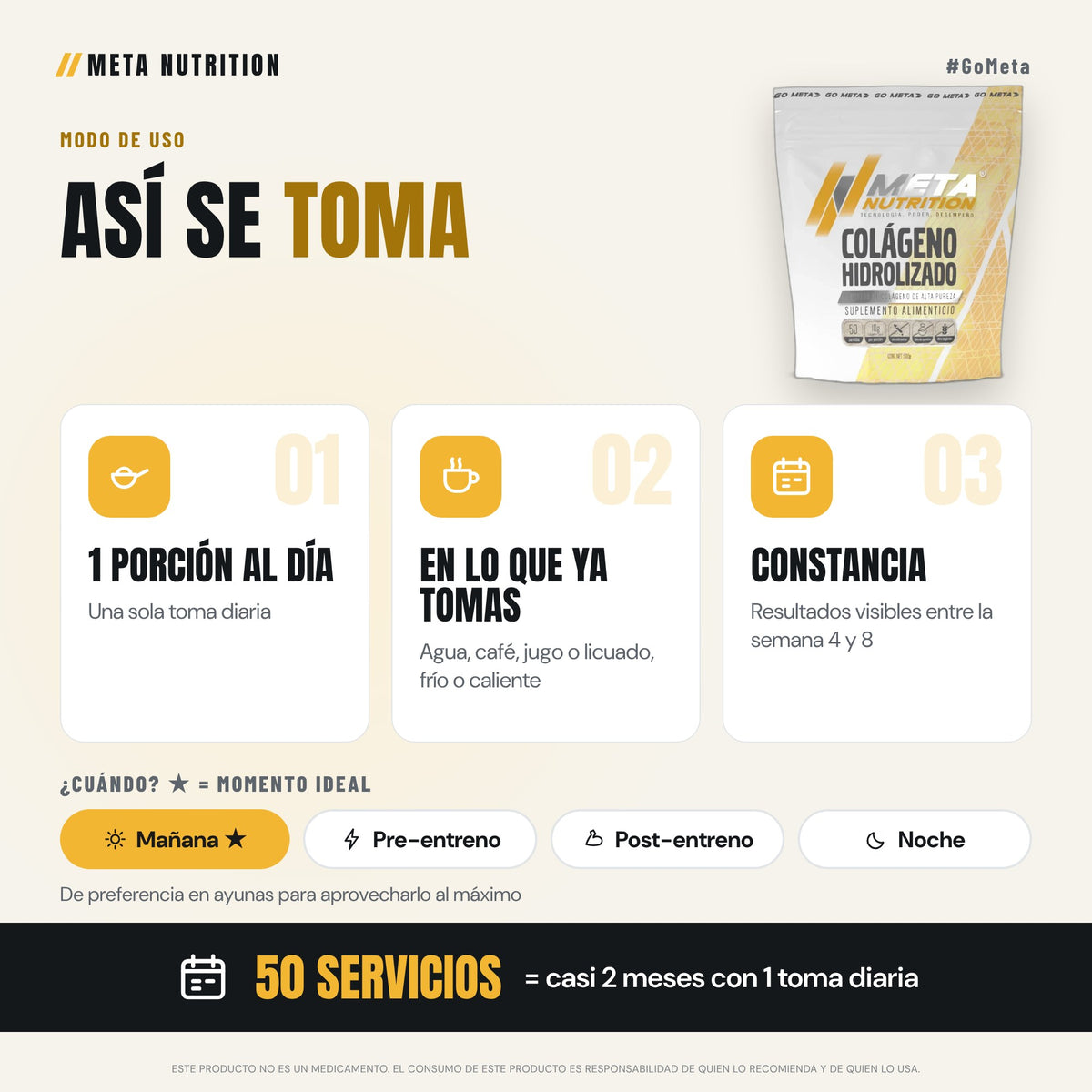 Colágeno 100% Puro Grass Fed | 10 g de Péptidos por Porción