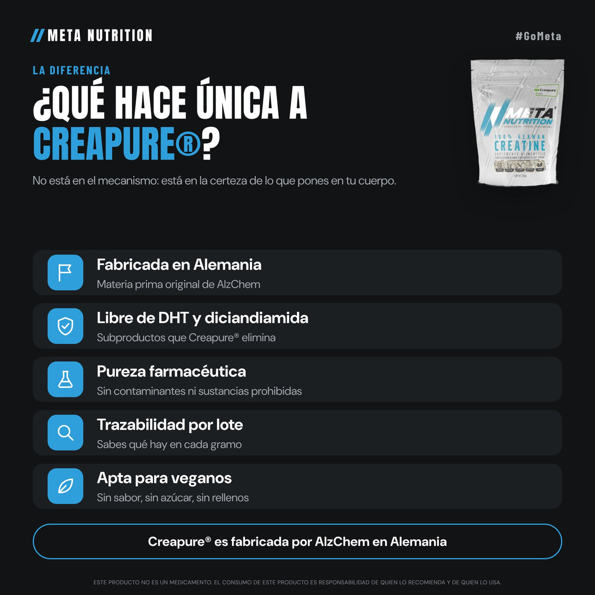 100% German Creatine Creapure® | Pureza Certificada |  60 Servicios