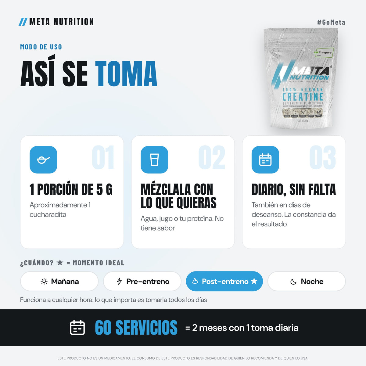 100% German Creatine Creapure® | Pureza Certificada |  60 Servicios