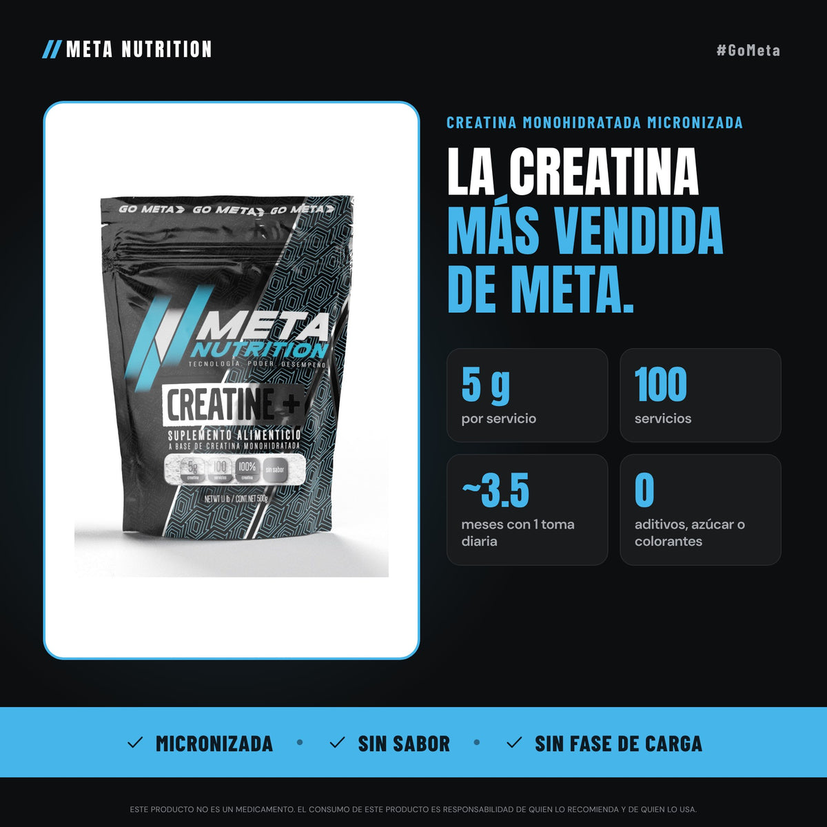 Creatine+ | Creatina Monohidratada Micronizada| 100 Servicios