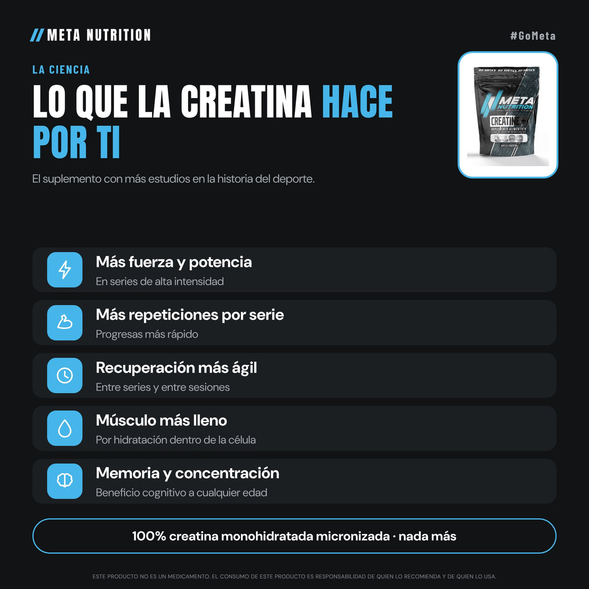 Creatine+ | Creatina Monohidratada Micronizada| 100 Servicios