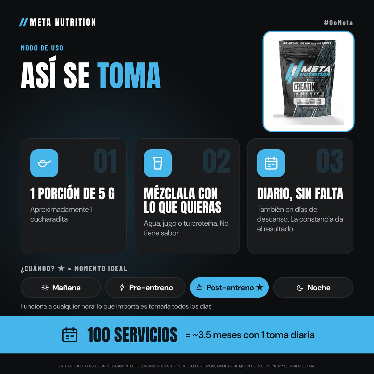 Creatine+ | Creatina Monohidratada Micronizada| 100 Servicios