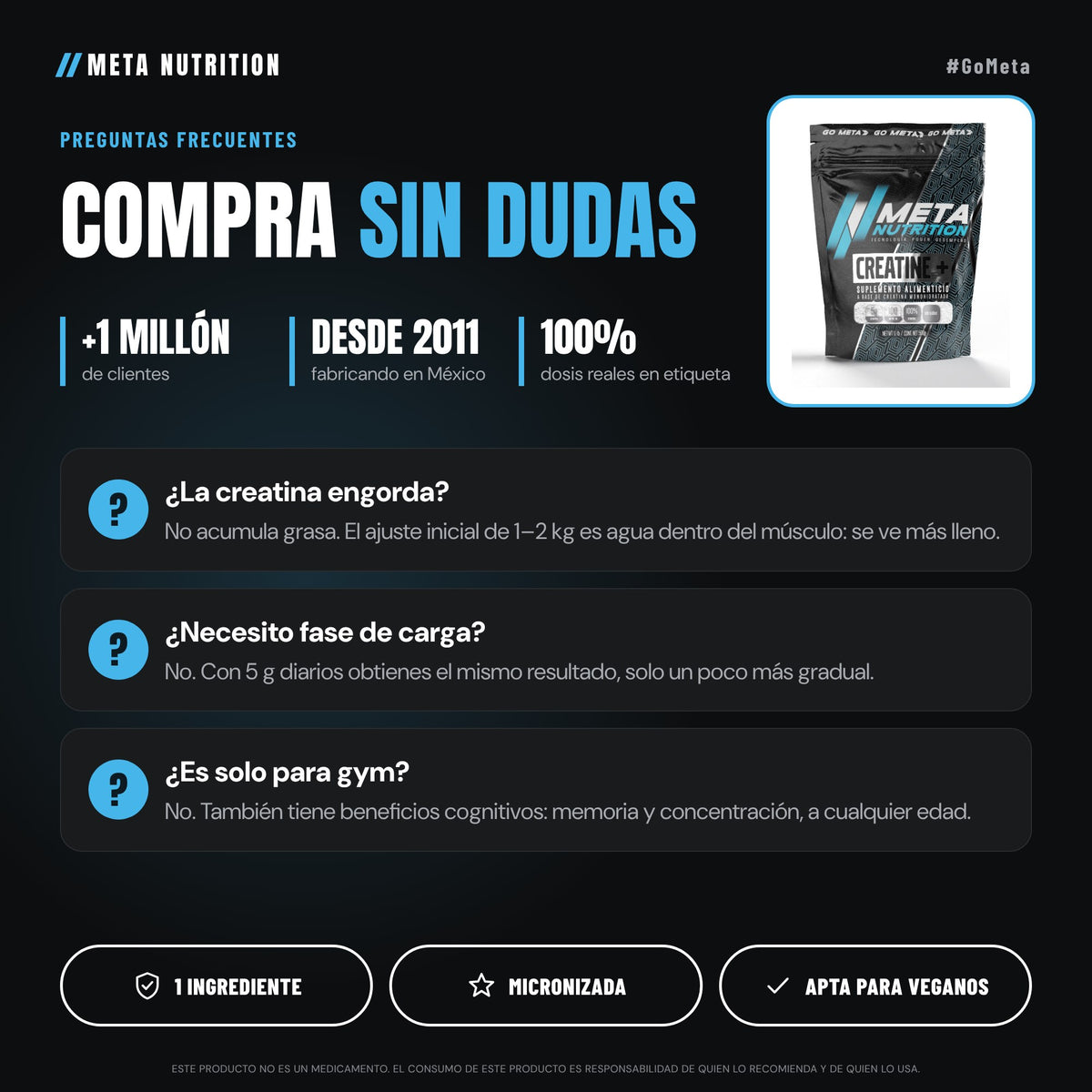 Creatine+ | Creatina Monohidratada Micronizada| 100 Servicios