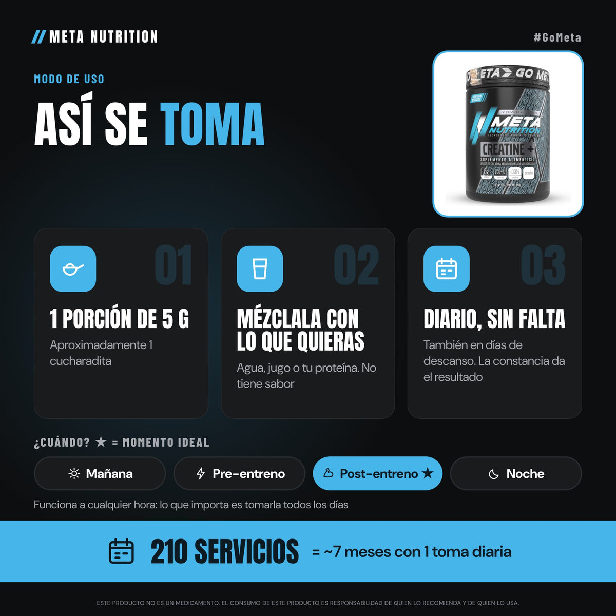 Creatine+ 1kg  | Creatina Monohidratada Micronizada | 210 Servicios