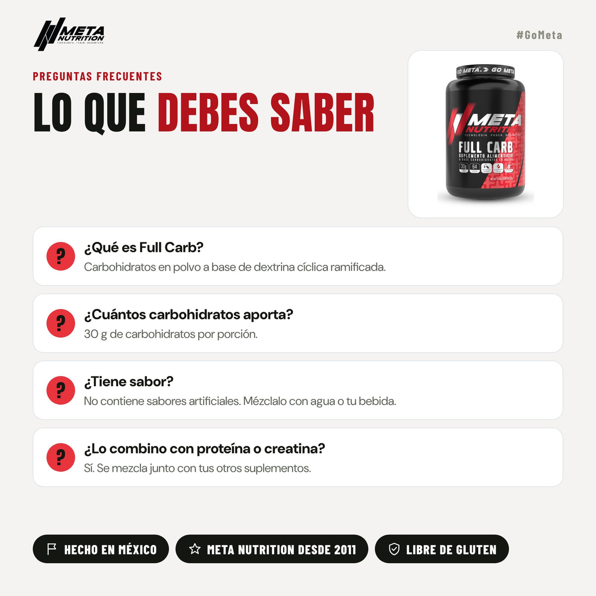 Full Carb - Carbohidratos, 2Kg. 64 servicios