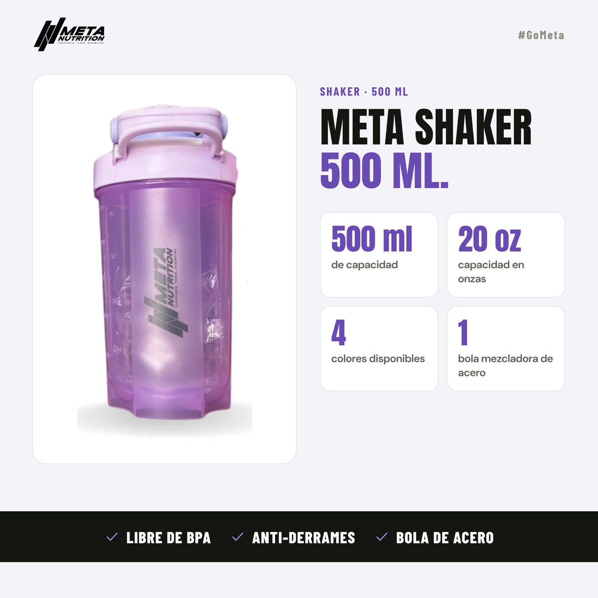 Meta Shaker Pequeño 500 ml.