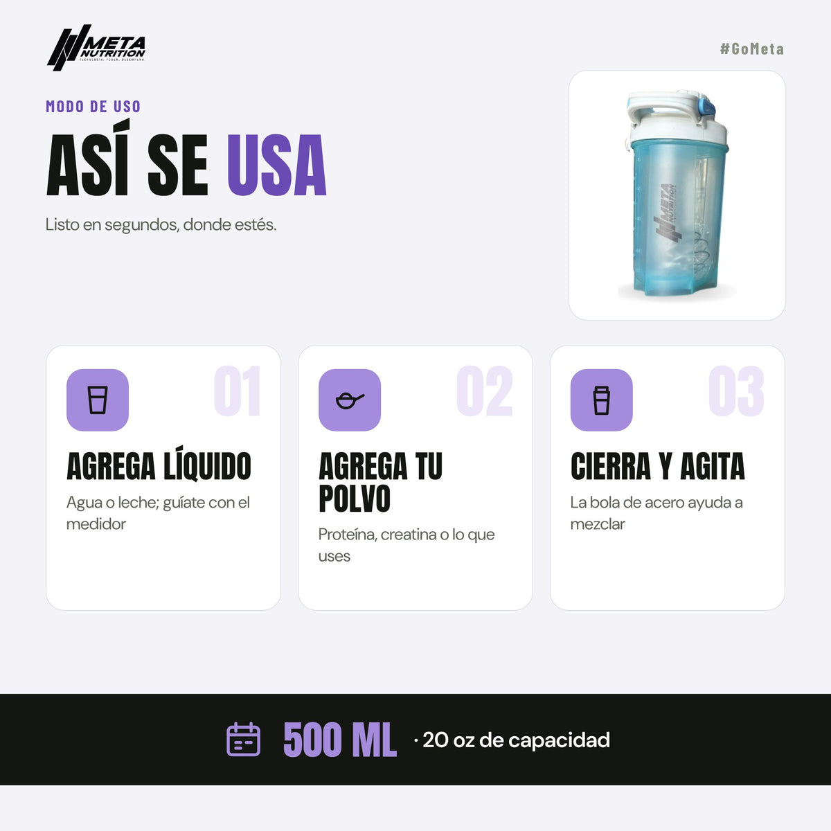 Meta Shaker Pequeño 500 ml.