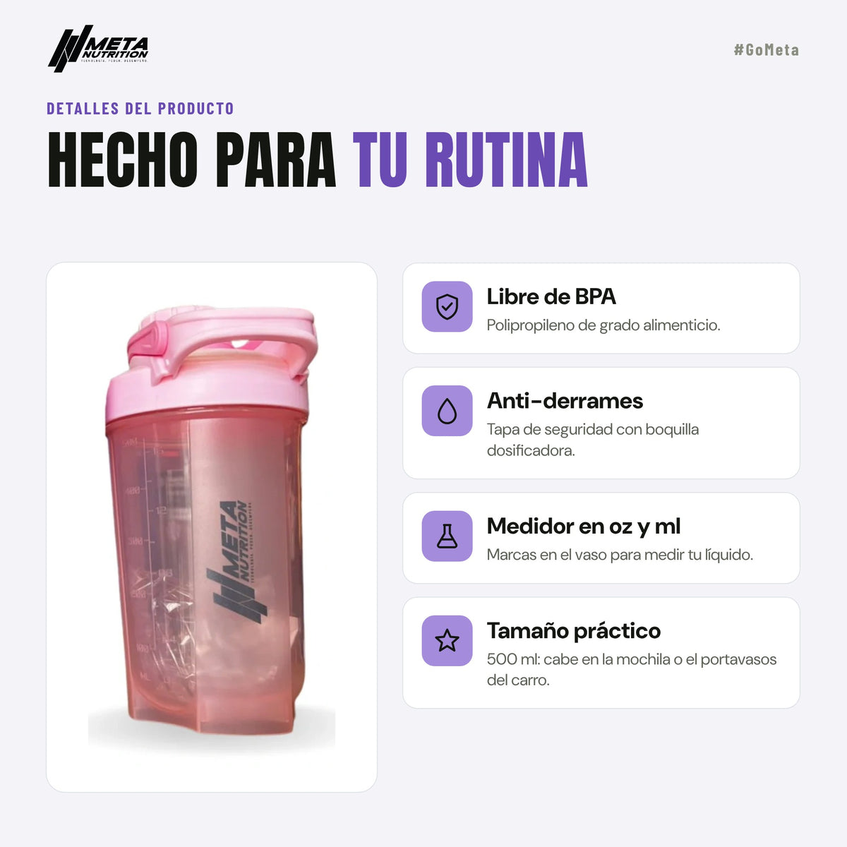 Meta Shaker Pequeño 500 ml.