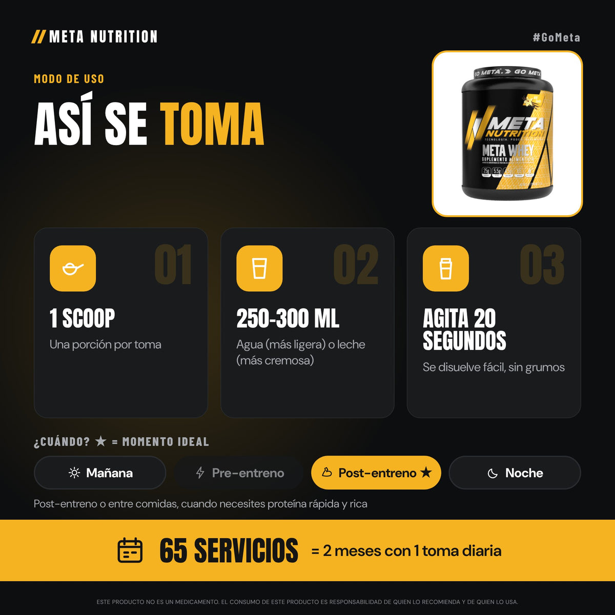 Meta Whey 5lb | Proteína Whey Concentrada | 65 Servicios