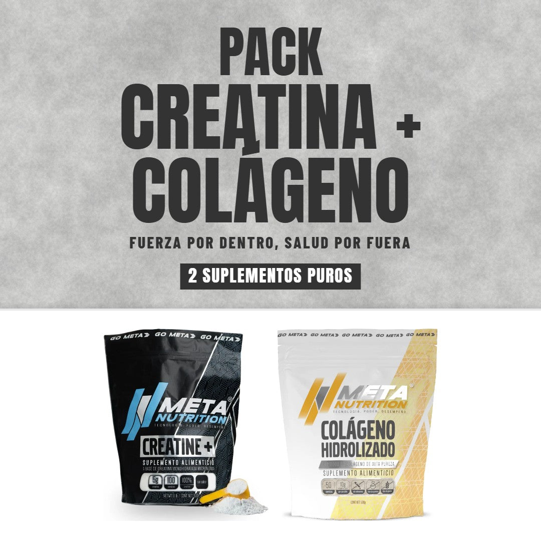 Pack Creatina y Colágeno Puros Meta Nutrition